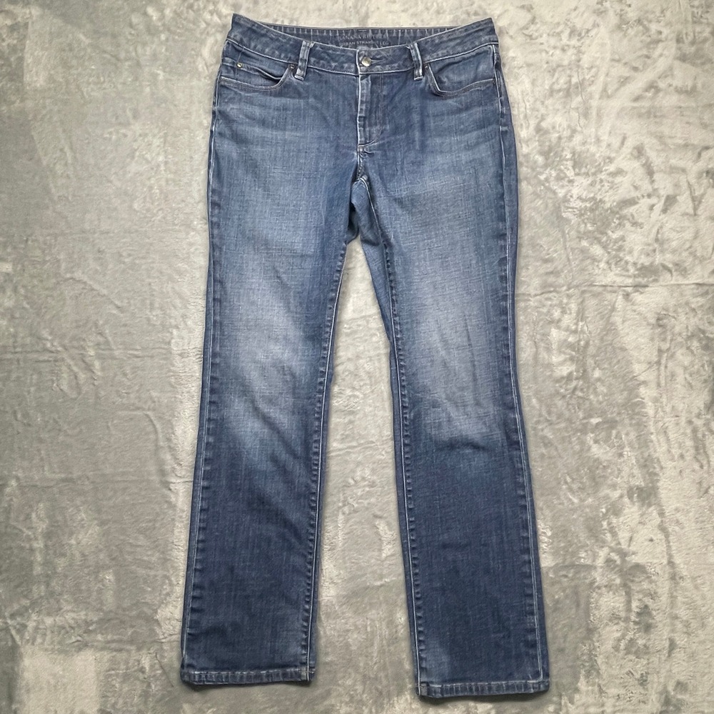 Banana Republic Urban Straight Leg Jeans Womens 8 Blue Medium Wash Stretch Denim